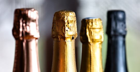 bottles of champagne on a table